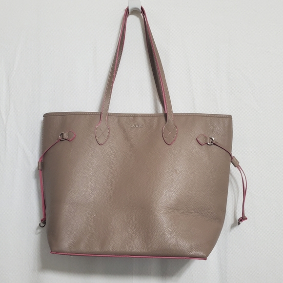 Lodis Bliss Taupe Leather Large Tote Bag